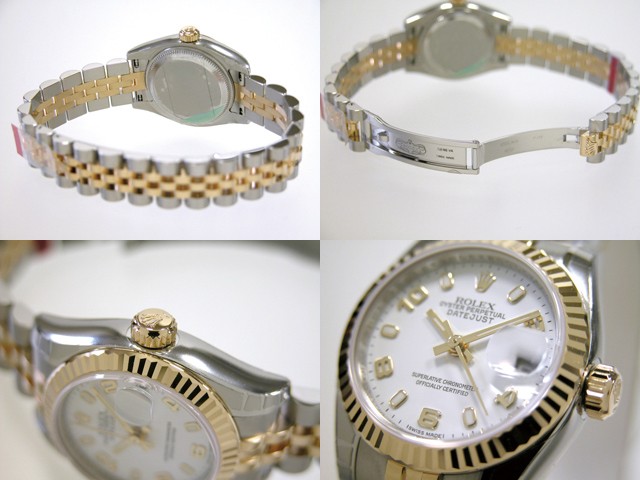 ロレックススーパーコピー ROLEX パーペチュアル デイトジャスト レディース 179173 ホワイト飛びアラビア