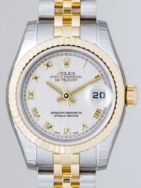 ロレックススーパーコピー ROLEX パーペチュアル デイトジャスト レディース 179173 アイボリーピラミッドローマ