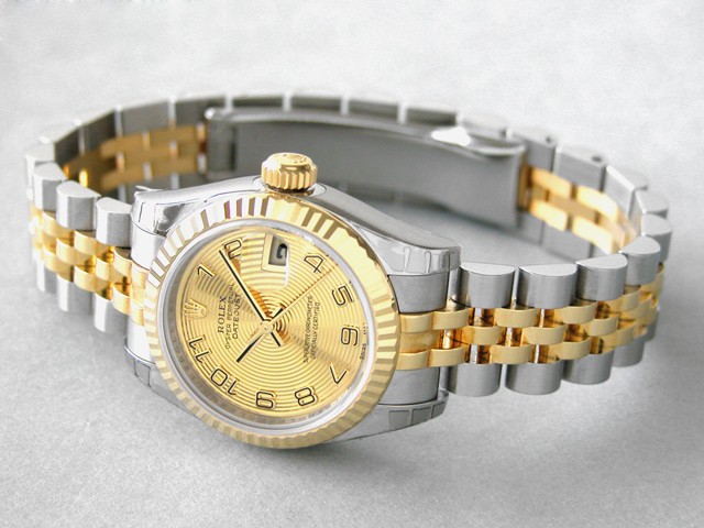 ロレックススーパーコピー ROLEX パーペチュアル デイトジャスト レディース 179173 シャンパンコンセントリックアラビア