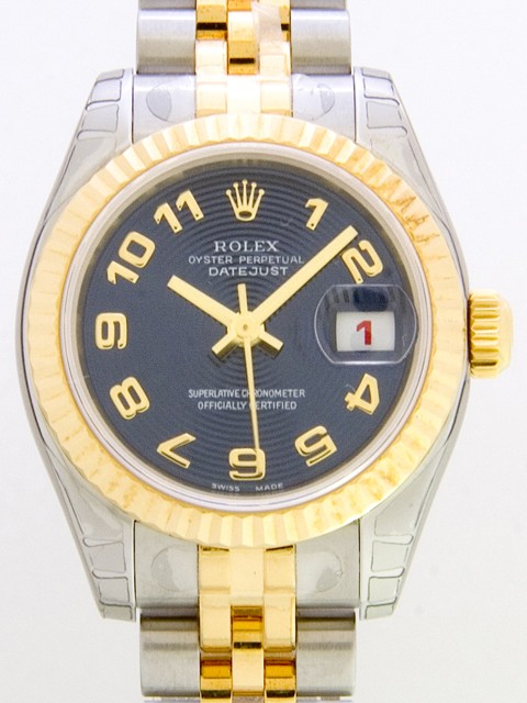 ロレックススーパーコピー ROLEX パーペチュアル デイトジャスト レディース 179173 ブルーコンセントリックアラビア