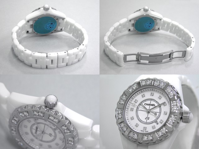 シャネルスーパーコピー j12 H1628 33mm ホワイトセラミックブレス 12Pダイヤ ベゼルラージ飛びダイヤアフター ホワイト