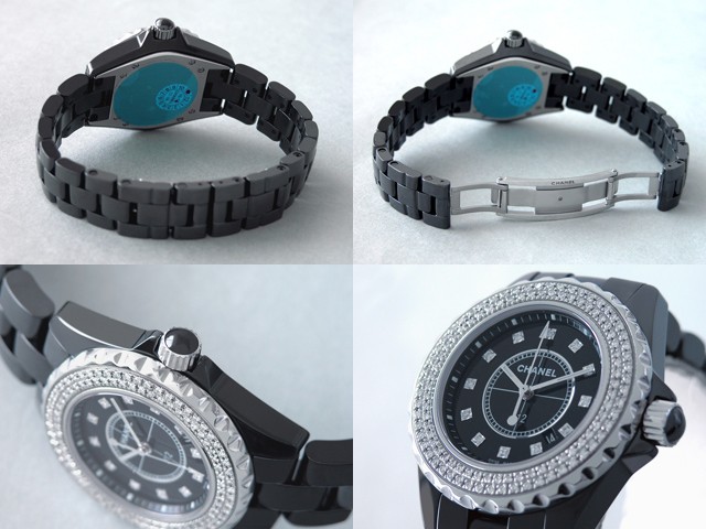 シャネルスーパーコピー j12 H1625 33mm ブラックセラミックブレス ブラック