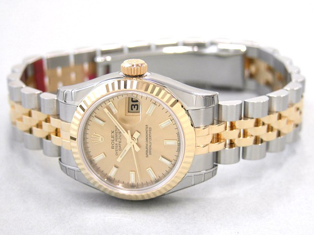ロレックススーパーコピー ROLEX パーペチュアル デイトジャスト レディース 179173 シャンパンバー
