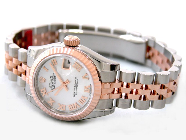 ロレックススーパーコピー ROLEX パーペチュアル デイトジャスト レディース 179171NR ホワイトシェルローマ