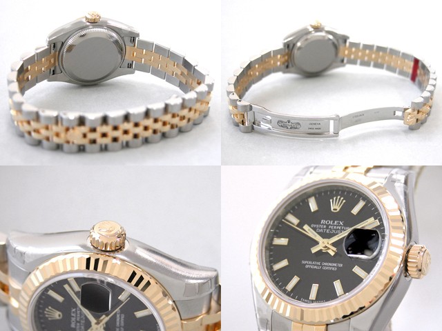 ロレックススーパーコピー ROLEX パーペチュアル デイトジャスト レディース 179173 ブラックバー
