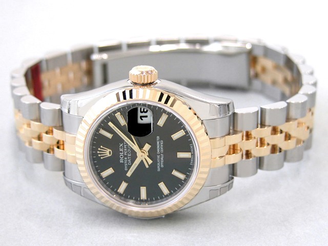 ロレックススーパーコピー ROLEX パーペチュアル デイトジャスト レディース 179173 ブラックバー