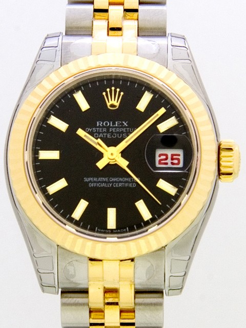 ロレックススーパーコピー ROLEX パーペチュアル デイトジャスト レディース 179173 ブラックバー