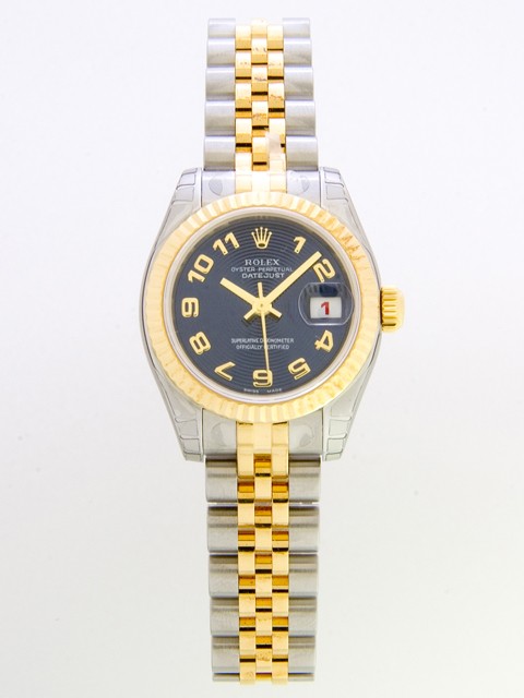 ロレックススーパーコピー ROLEX パーペチュアル デイトジャスト レディース 179173 ブルーコンセントリックアラビア