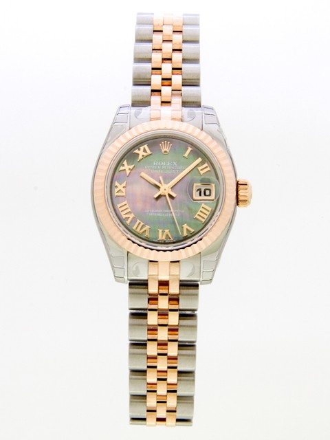 ロレックススーパーコピー ROLEX パーペチュアル デイトジャスト レディース 179171NR ブラックシェルローマ