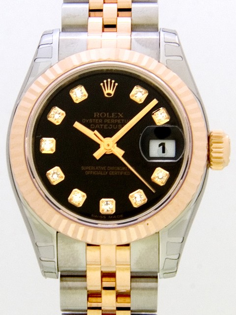 ロレックススーパーコピー ROLEX パーペチュアル デイトジャスト レディース 179171G ブラック