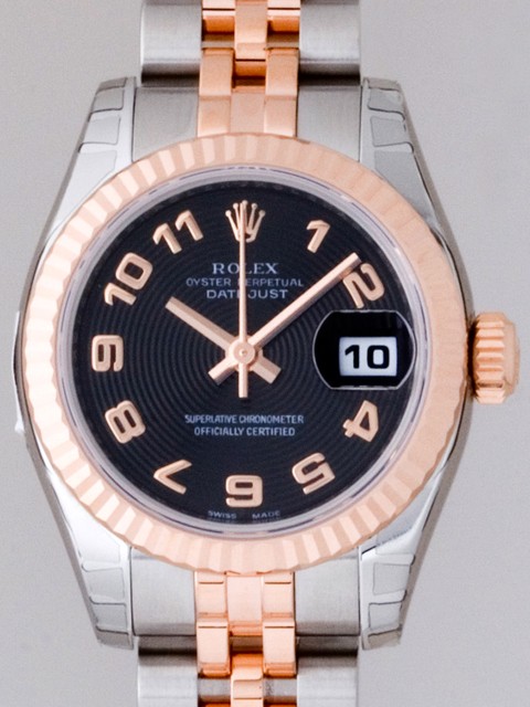 ロレックススーパーコピー ROLEX パーペチュアル デイトジャスト レディース 179171 ブラックコンセントリックアラビア
