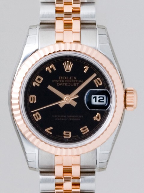 ロレックススーパーコピー ROLEX パーペチュアル デイトジャスト レディース 179171 ブラックアラビア