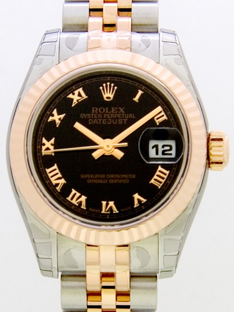 ロレックススーパーコピー ROLEX パーペチュアル デイトジャスト レディース 179171 ブラックローマ