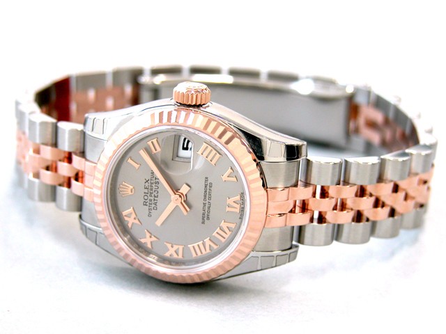 ロレックススーパーコピー ROLEX パーペチュアル デイトジャスト レディース 179171 グレーローマ
