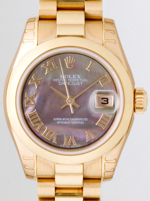 ロレックススーパーコピー ROLEX パーペチュアル デイトジャスト レディース 179165NR プレジデントブレス ブラックシェル