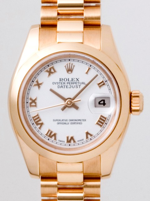 ロレックススーパーコピー ROLEX パーペチュアル デイトジャスト レディース 179165 プレジデントブレス ホワイトローマ