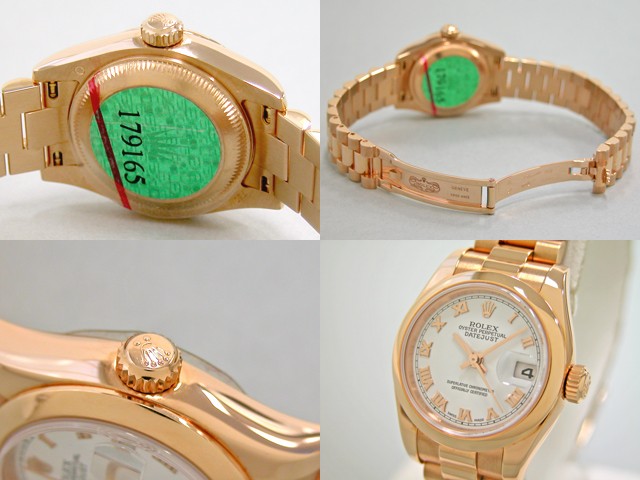 ロレックススーパーコピー ROLEX パーペチュアル デイトジャスト レディース 179165 プレジデントブレス ホワイトローマ