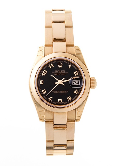 ロレックススーパーコピー ROLEX パーペチュアル デイトジャスト レディース 179165 プレジデントブレス ブラックアラビア