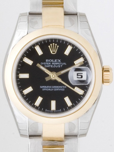 ロレックススーパーコピー ROLEX パーペチュアル デイトジャスト レディース 179163 オイスターブレス ブラック