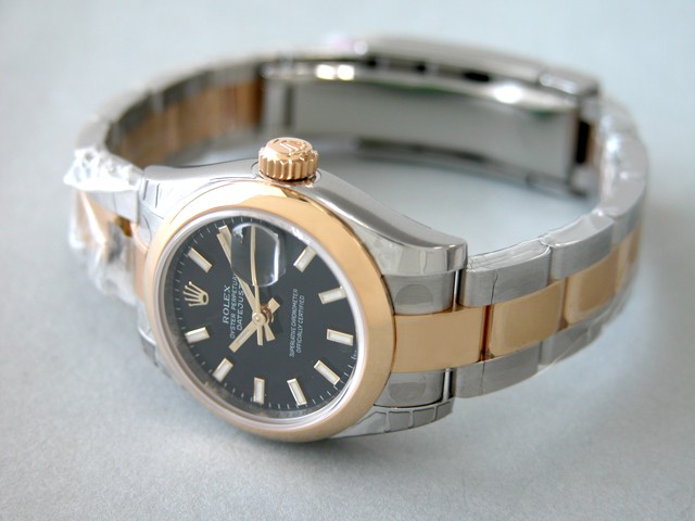 ロレックススーパーコピー ROLEX パーペチュアル デイトジャスト レディース 179163 オイスターブレス ブラック