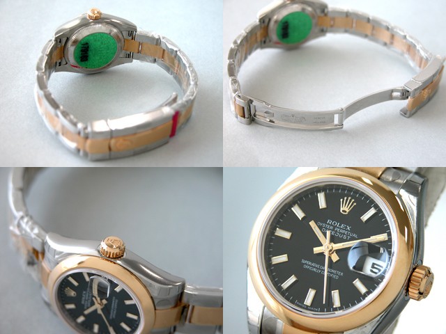 ロレックススーパーコピー ROLEX パーペチュアル デイトジャスト レディース 179163 オイスターブレス ブラック