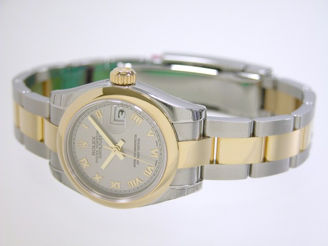 ロレックススーパーコピー ROLEX パーペチュアル デイトジャスト レディース 179163 オイスターブレス グレーローマ