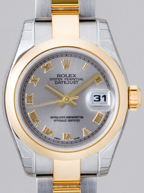 ロレックススーパーコピー ROLEX パーペチュアル デイトジャスト レディース 179163 オイスターブレス グレーローマ