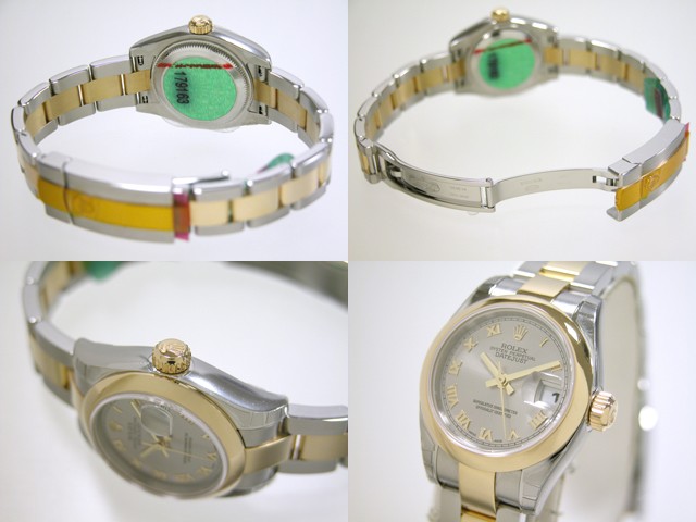 ロレックススーパーコピー ROLEX パーペチュアル デイトジャスト レディース 179163 オイスターブレス グレーローマ