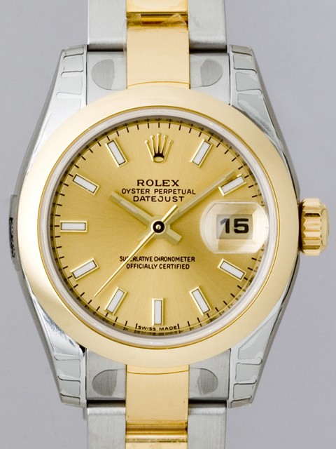 ロレックススーパーコピー ROLEX パーペチュアル デイトジャスト レディース 179163 オイスターブレス シャンパン