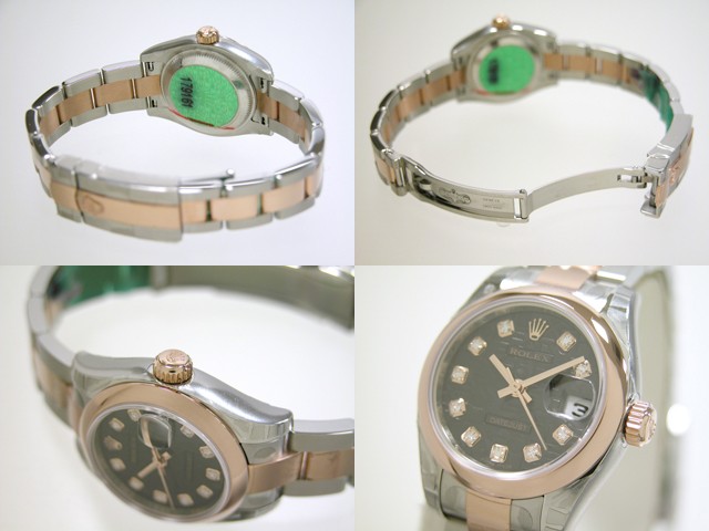 ロレックススーパーコピー ROLEX パーペチュアル デイトジャスト レディース 179161J オイスターブレス ブラックコンピューター