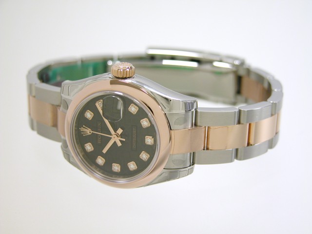 ロレックススーパーコピー ROLEX パーペチュアル デイトジャスト レディース 179161J オイスターブレス ブラックコンピューター