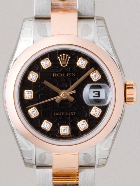 ロレックススーパーコピー ROLEX パーペチュアル デイトジャスト レディース 179161J オイスターブレス ブラックコンピューター