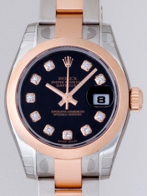 ロレックススーパーコピー ROLEX パーペチュアル デイトジャスト レディース 179161G オイスターブレス ブラック