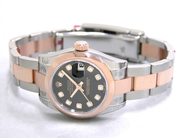 ロレックススーパーコピー ROLEX パーペチュアル デイトジャスト レディース 179161G オイスターブレス ブラック