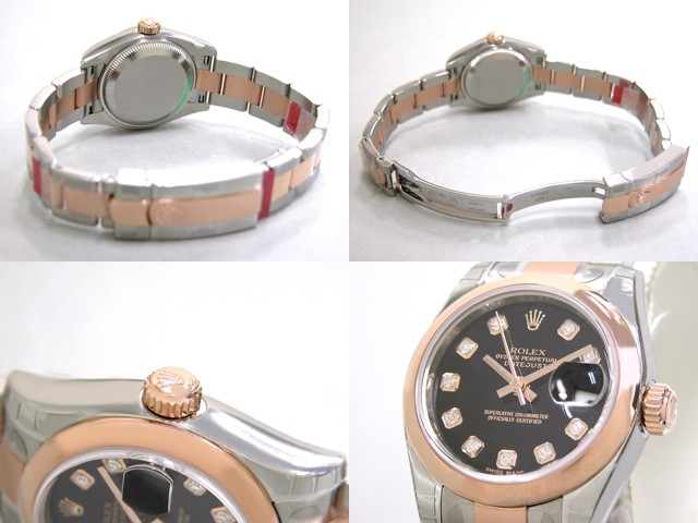 ロレックススーパーコピー ROLEX パーペチュアル デイトジャスト レディース 179161G オイスターブレス ブラック