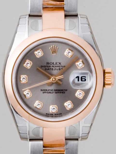 ロレックススーパーコピー ROLEX パーペチュアル デイトジャスト レディース 179161G オイスターブレス グレー