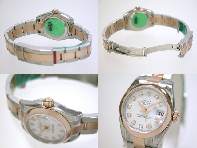 ロレックススーパーコピー ROLEX パーペチュアル デイトジャスト レディース 179161G オイスターブレス ホワイト