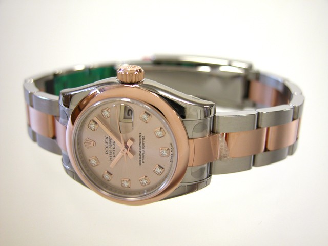 ロレックススーパーコピー ROLEX パーペチュアル デイトジャスト レディース 179161G オイスターブレス ピンク