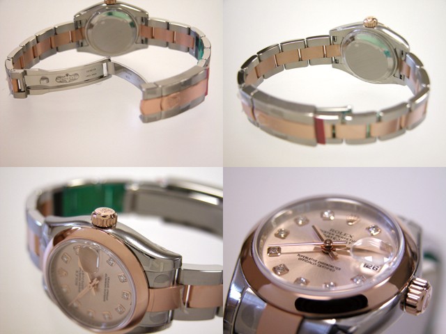 ロレックススーパーコピー ROLEX パーペチュアル デイトジャスト レディース 179161G オイスターブレス ピンク
