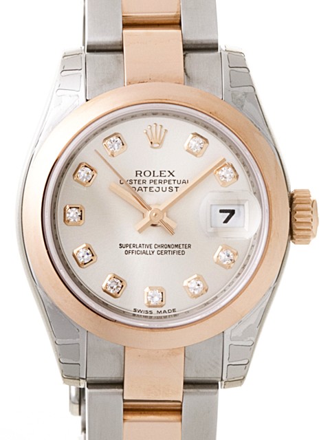 ロレックススーパーコピー ROLEX パーペチュアル デイトジャスト レディース 179161G オイスターブレス シルバー
