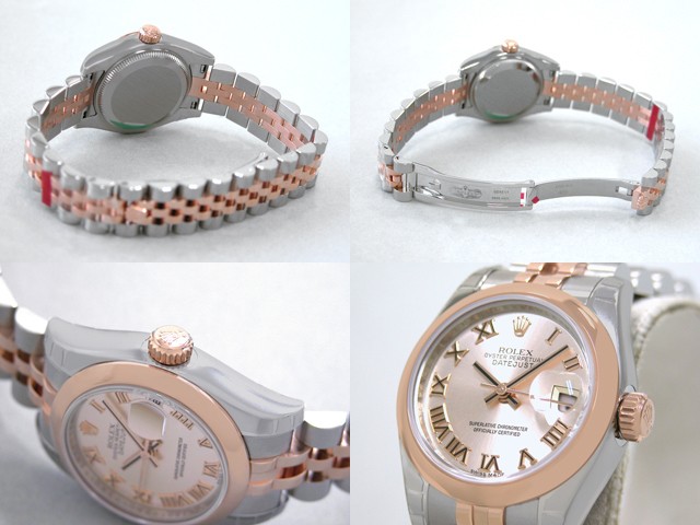 ロレックススーパーコピー ROLEX パーペチュアル デイトジャスト レディース 179161 ジュビリーブレス ピンクローマ
