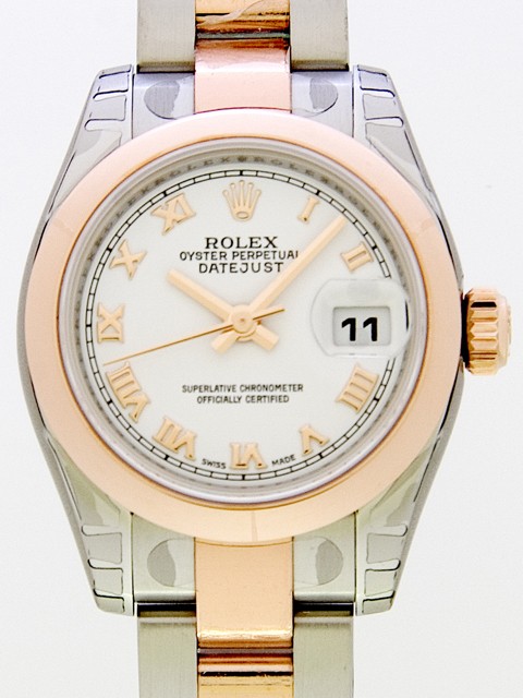 ロレックススーパーコピー ROLEX パーペチュアル デイトジャスト レディース 179161 オイスターブレス ホワイトローマ