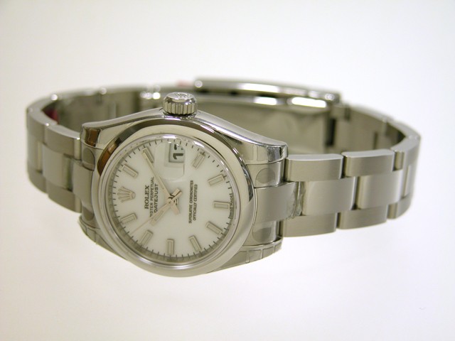 ロレックススーパーコピー ROLEX パーペチュアル デイトジャスト レディース 179160 オイスターブレス ホワイトバー