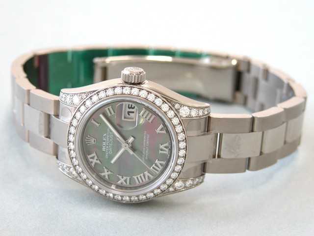 ロレックススーパーコピー ROLEX パーペチュアル デイトジャスト レディース 179159NR ブラックシェルローマ
