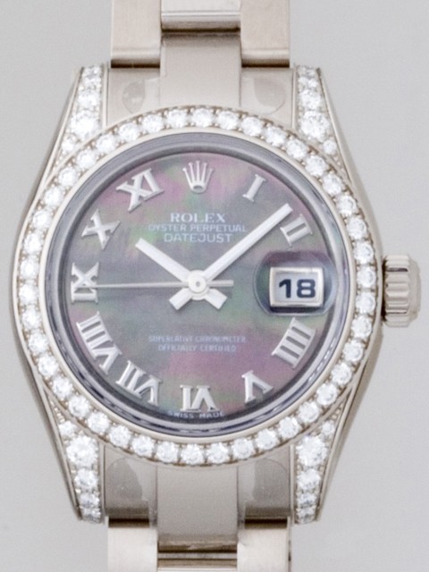 ロレックススーパーコピー ROLEX パーペチュアル デイトジャスト レディース 179159NR ブラックシェルローマ