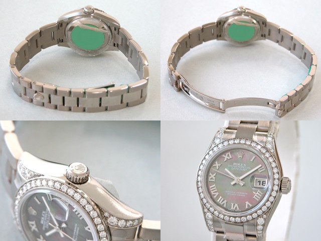 ロレックススーパーコピー ROLEX パーペチュアル デイトジャスト レディース 179159NR ブラックシェルローマ