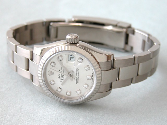 ロレックススーパーコピー ROLEX パーペチュアル デイトジャスト レディース 179179G オイスターブレス シルバー