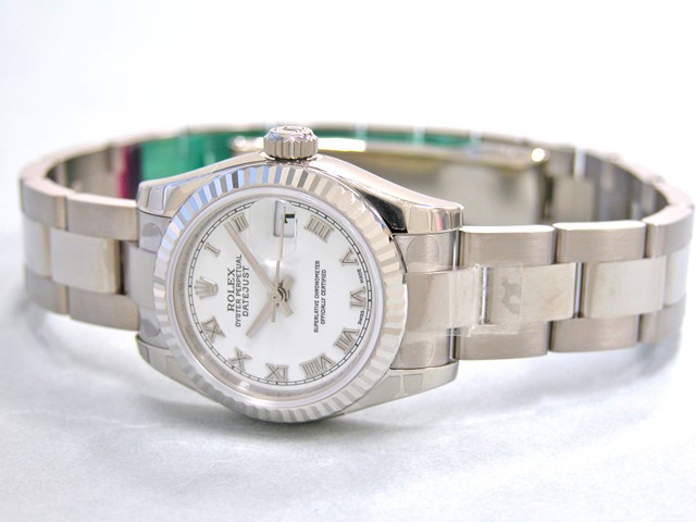 ロレックススーパーコピー ROLEX パーペチュアル デイトジャスト レディース 179179 オイスターブレス ホワイトローマ