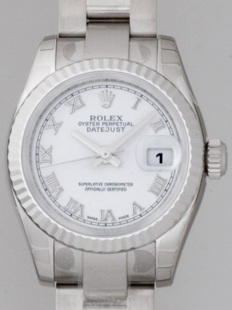 ロレックススーパーコピー ROLEX パーペチュアル デイトジャスト レディース 179179 オイスターブレス ホワイトローマ
