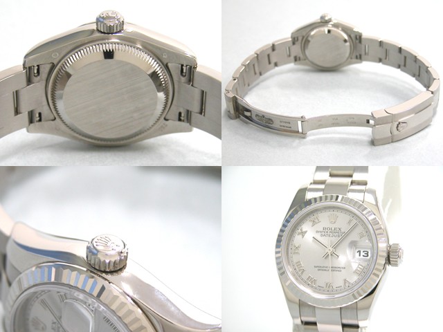 ロレックススーパーコピー ROLEX パーペチュアル デイトジャスト レディース 179179 オイスターブレス グレーローマ